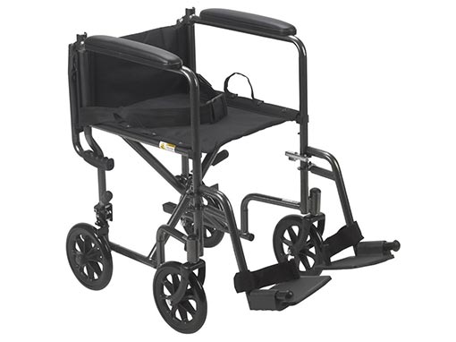 Bariatric Steel Transit Wheelchair Folded Back